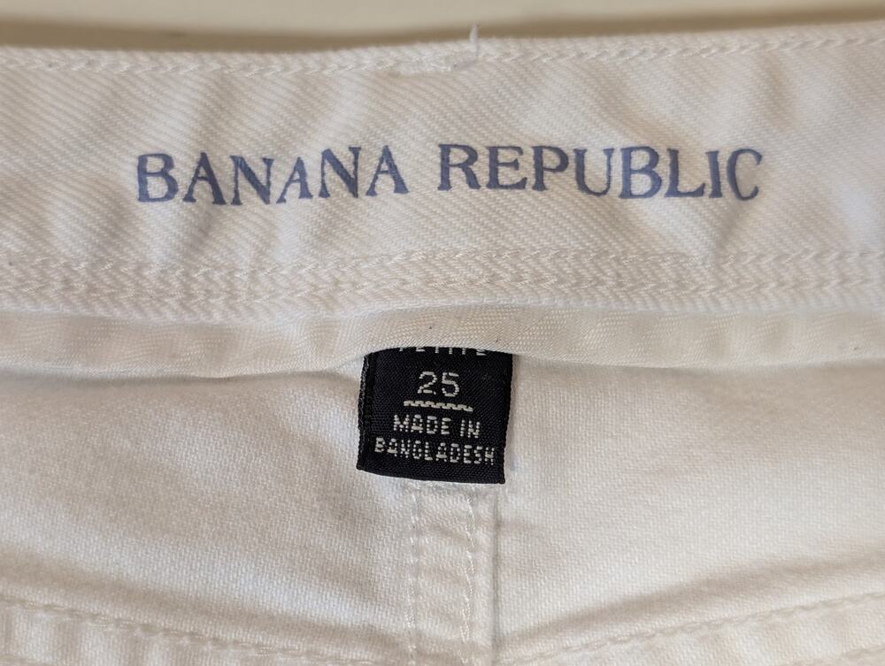 Banana Republic Jeans Women's Size 25 White Cropped Skinny Straight Leg (0860)
